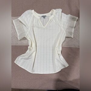 Falls Creek Cream Plaid Blouse-#1189